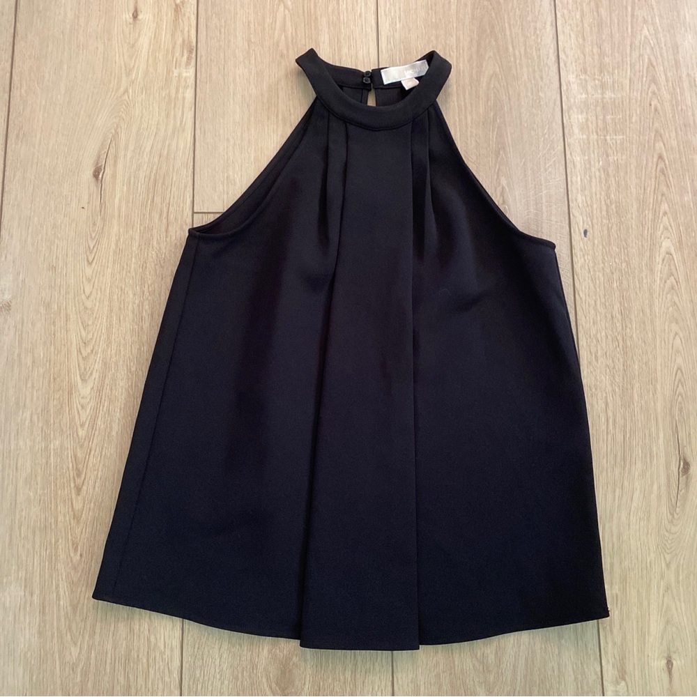 Michael Kors black high neck blouse medium